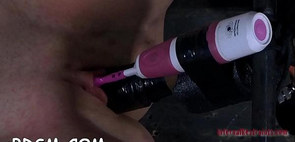  Clamped up playgirl gets a hook in her anal with toy castigation